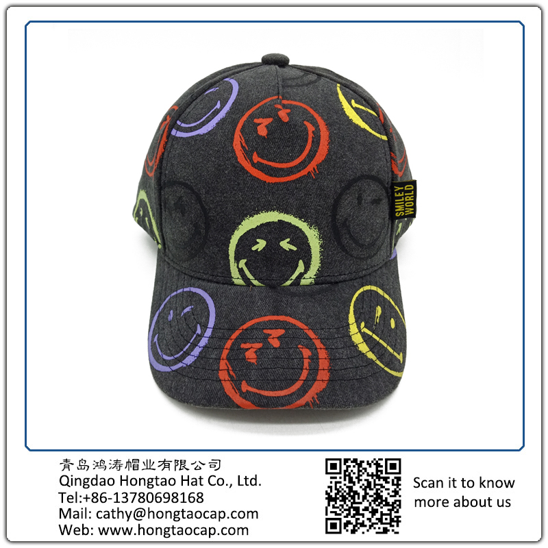 Cotton coated yarn card printed cap for children