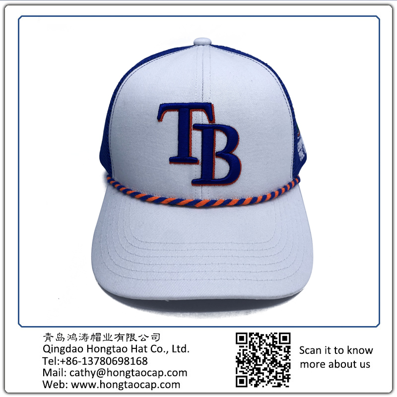 Cotton twill embroidery mesh cap
