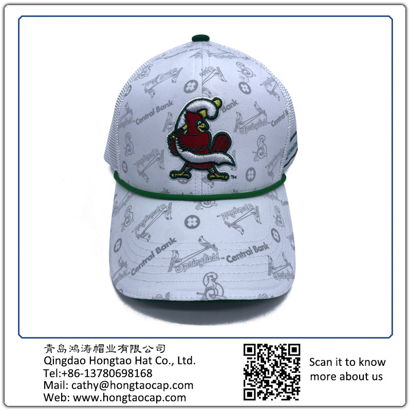 Plain polyester printed and embroidery baseball cap